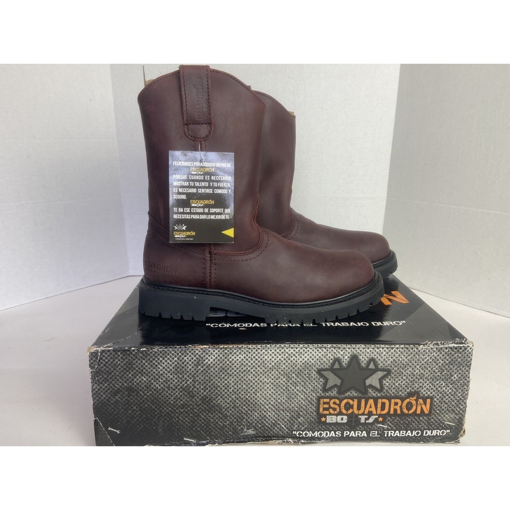 Men's Work Boot Genuine Leather Round Toe Size 6.5 Tractor Sole - Picture 2 of 5